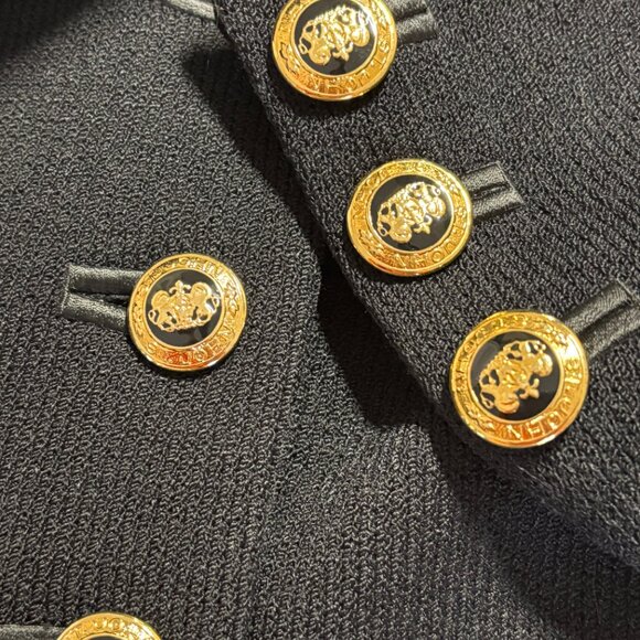 St John Basics Gently Pre-owned Elegant Black Women's Knit Blazer Size 8 - Picture 2 of 7